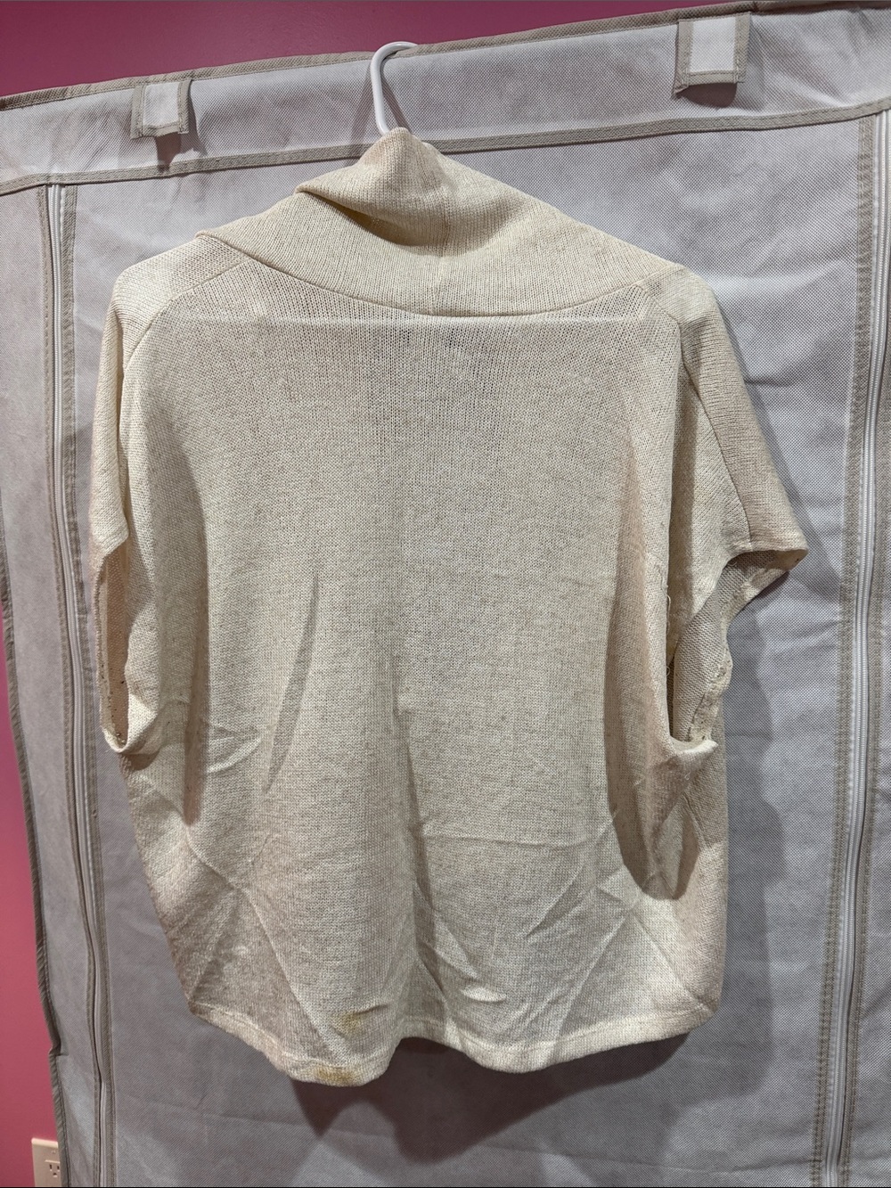 Cream Cowl Neck Women's Sweater - Picture 3 of 3